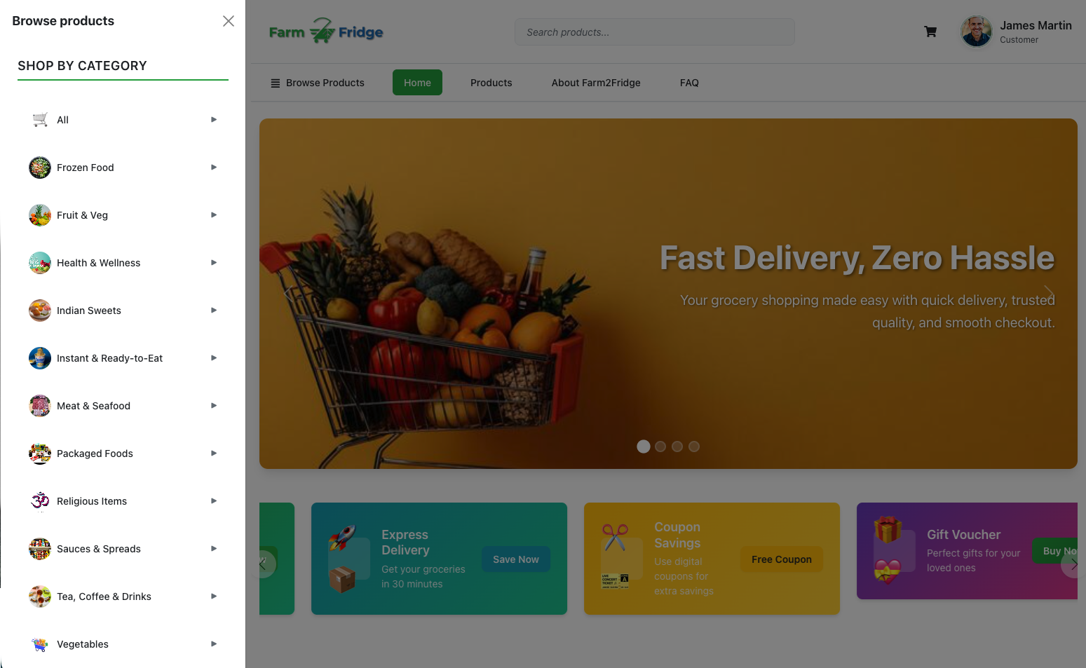 eGrocery Landing Page