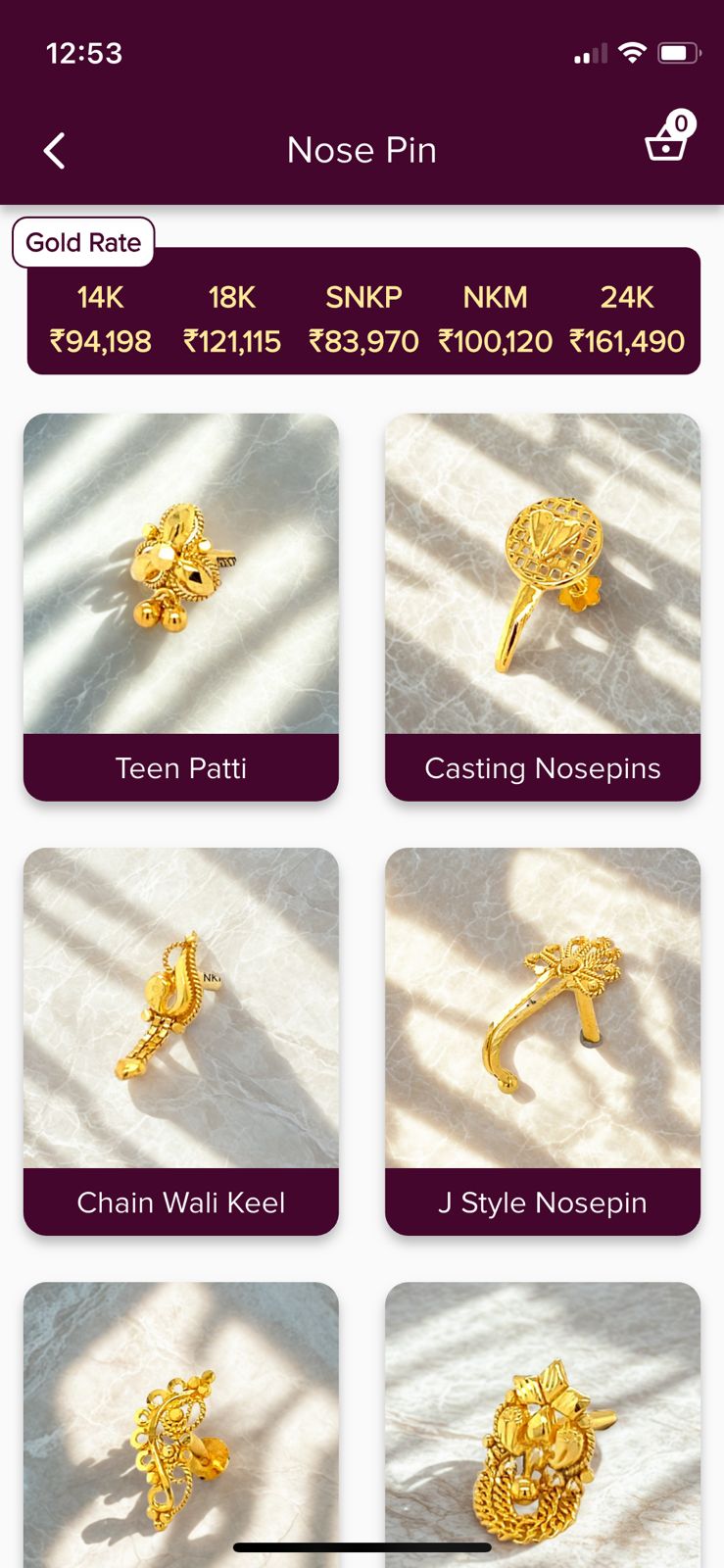 Jewellery App Screen 2